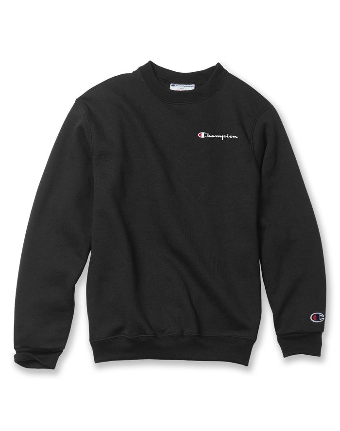 Champion Double Dry Script Logo - Tytön Mustat Collegepaita - Suomi 2734068-DO